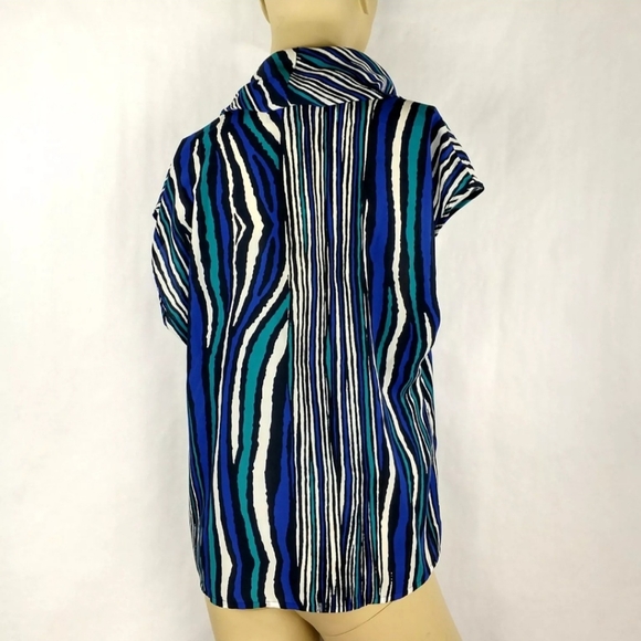 JONES WEAR Career Blouse Top capped sleeve Womens size 12 - Picture 2 of 5